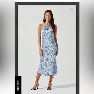 ASTR Sandrine Abstract Halter Midi Dress Size Large